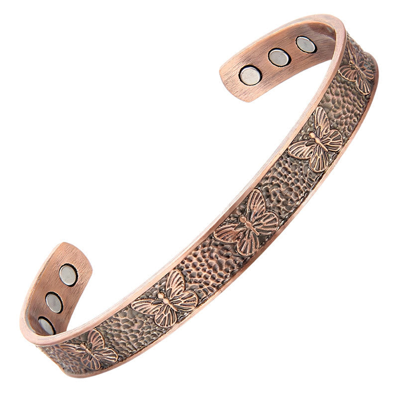 Buddha Stones Copper Open Butterfly Balance Self Care Adjustable Cuff Bracelet Bangle - image 7