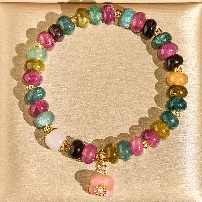 Buddha Stones Tourmaline Yanyuan Agate Peach Blossoms Love Bracelet - image 3