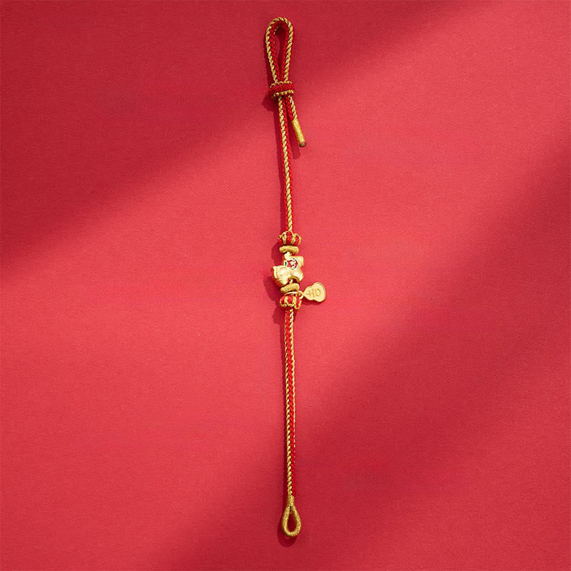 Buddha Stones Year Of The Horse Red String Copper Braided Luck Bracelet - image 1