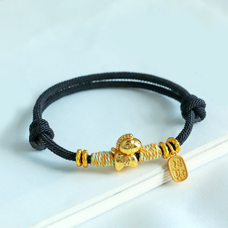 Buddha Stones Year Of The Horse Red String Black String Lucky Fortune Charm Braided Connection Bracelet - image 13