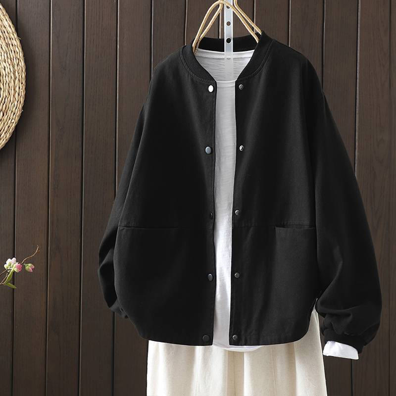 Buddha Stones Fall Button Down Women's Cotton Long Sleeve Outerwear Jacket With Pockets - Black - US14,UK/AU18,EU46 (2XL) - image 25