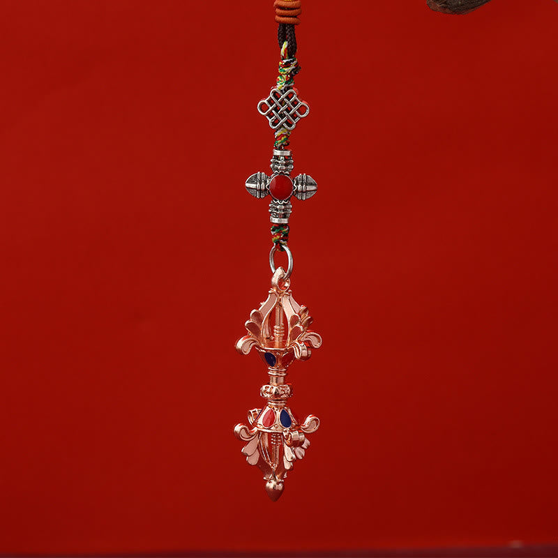 Buddha Stones Vajra Enlightenment Rope Key Chain - Rose Gold - image 4
