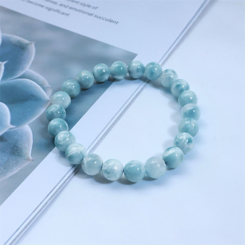 Buddha Stones Natural Larimar Wisdom Confidence Bracelet - image 4