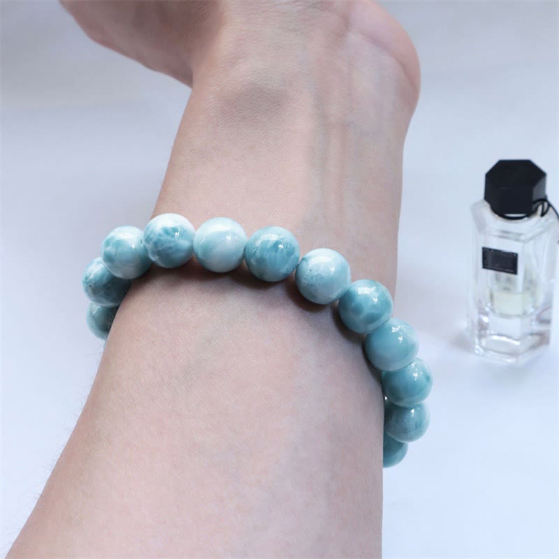 Buddha Stones Natural Larimar Wisdom Confidence Bracelet - image 7
