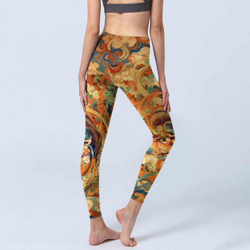 Buddha Stones Gorgeous Fairy Cloud Pattern Pattern Print Gym Leggings Women's Yoga Pants - image 4