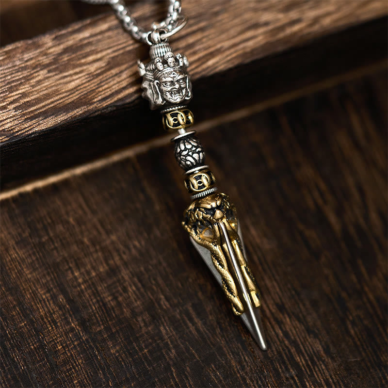 Buddha Stones Tibetan Vajra Vajrakila Copper Healing Spiritual Power Necklace Pendant - Vajra - image 0