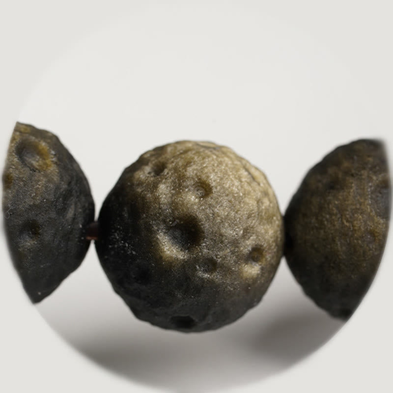 Buddha Stones Natural Silver Sheen Obsidian Gold Sheen Obsidian Round Beads Protection Bracelet - image 12