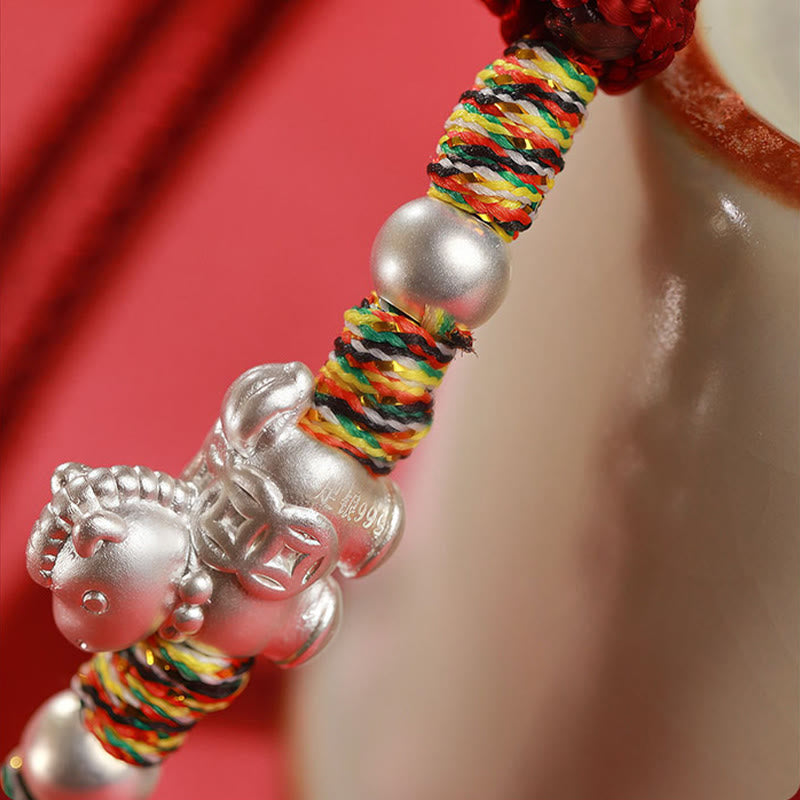 Buddha Stones 999 Sterling Silver Year Of The Horse Freedom Manually Made String Bracelet - image 14