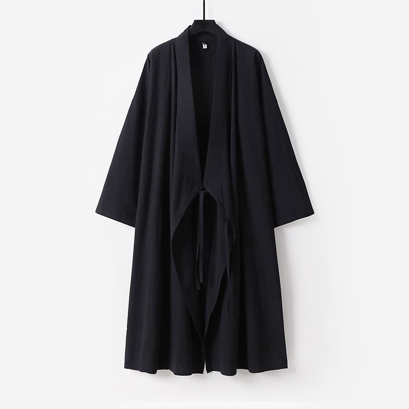 Buddha Stones Wudang Traditional Tai Chi Martial Arts Ceremony Long Sleeve Men's Taoist Long Robe - Black - US/UK/AU54,EU64 (9XL) - image 14