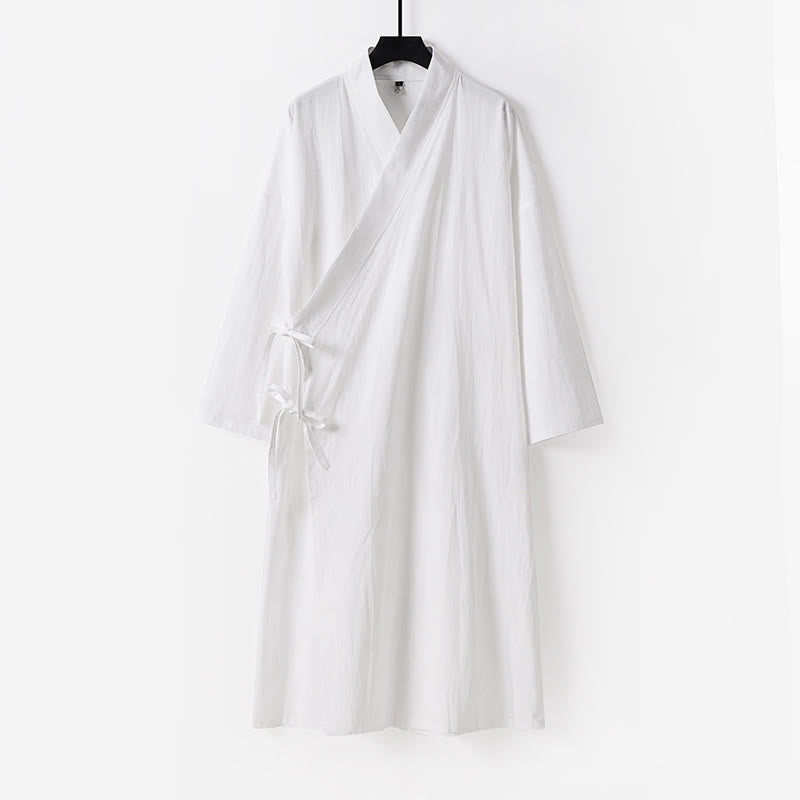 Buddha Stones Wudang Traditional Tai Chi Martial Arts Ceremony Long Sleeve Men's Taoist Long Robe - White - US/UK/AU54,EU64 (9XL) - image 0