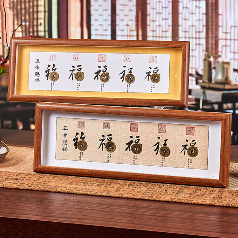 Buddha Stones Fu Character Five-emperor Coins Lucky Fortune Photo Frame Ornament Home Decor - image 15
