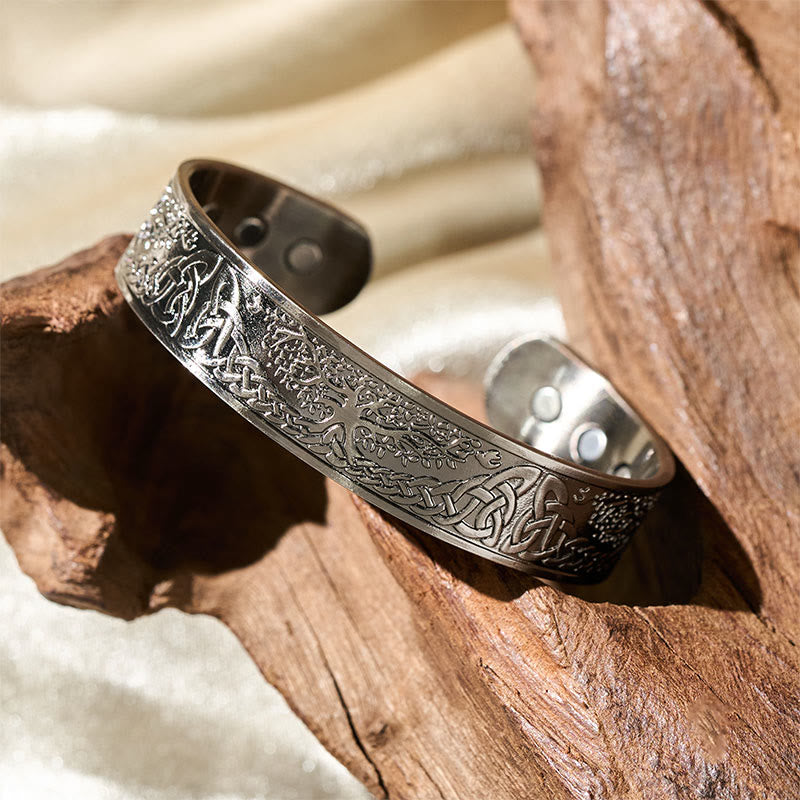 Buddha Stones The Tree Of Life Copper Open Balance Luck Cuff Bracelet Bangle - image 3
