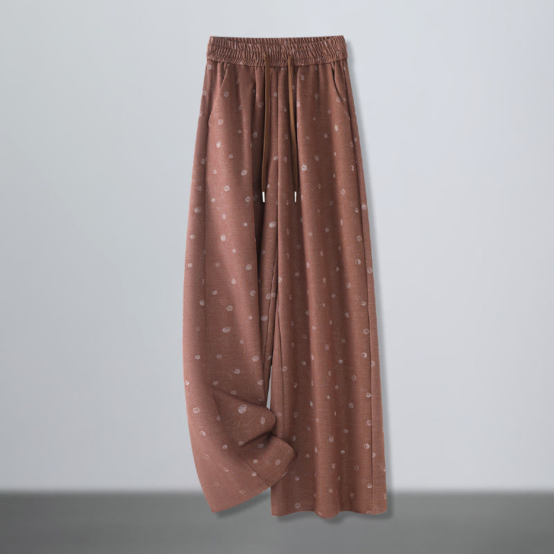 Buddha Stones Casual White Dots Pattern Polyester Women's Wide Leg Pants With Pockets - Sienna - US12,UK/AU16,EU44 (3XL) - image 5