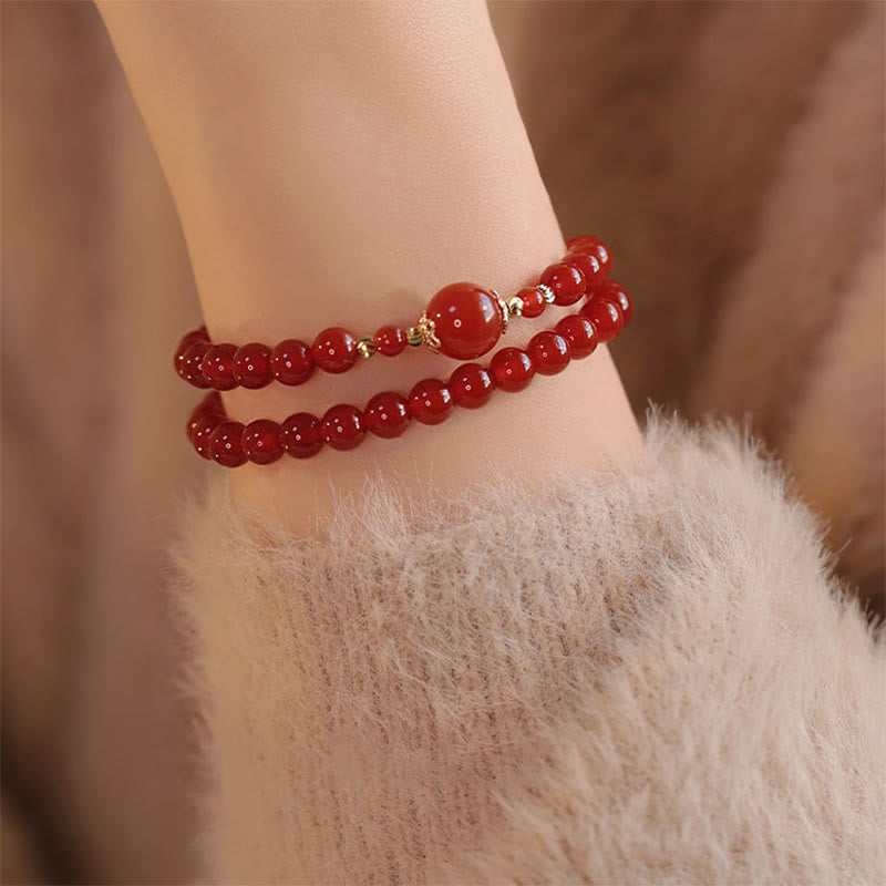 Buddha Stones Double Wrap Red Agate Beaded Self-acceptance Confidence Bracelet - image 4