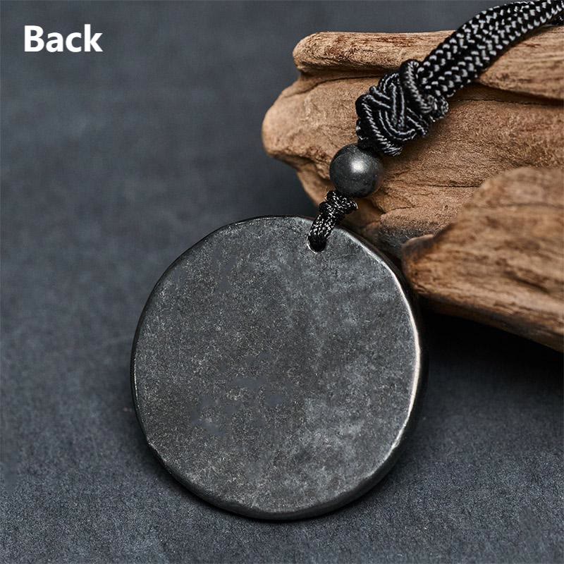 Buddha Stones Tai Chi Yin Yang Symbol Authentic Shungite Stone Inner Strength Necklace Pendant - image 9