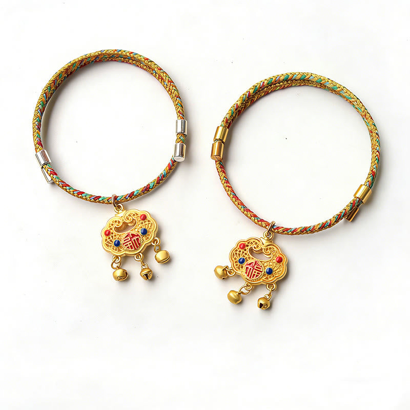 Buddha Stones Handmade String Alloy Luck Blessings Adjustable Cats Small Dogs Pet Collar - image 4