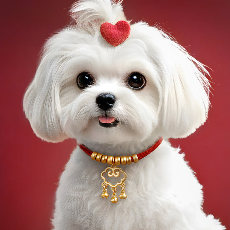 Buddha Stones Red String Peach Wood Bead Protection Adjustable Cats Small Dogs Pet Collar - image 10