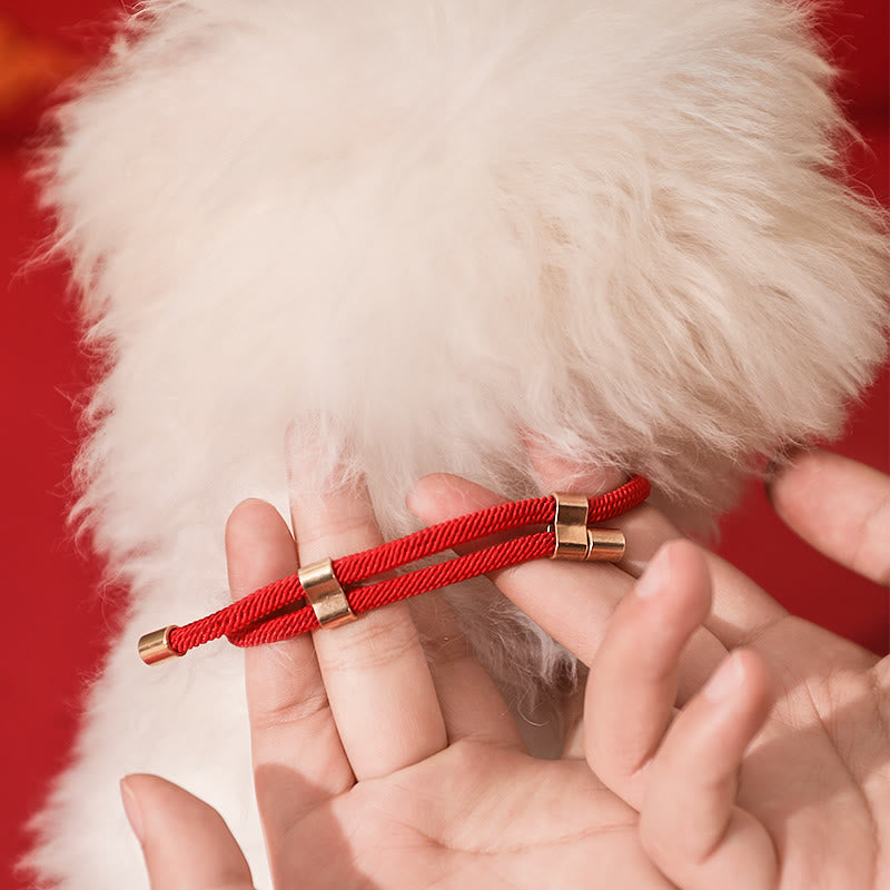 Buddha Stones Metal Pendant Red String Peace Joy Blessing Protection Adjustable Cats Small Dogs Pet Collar - image 10