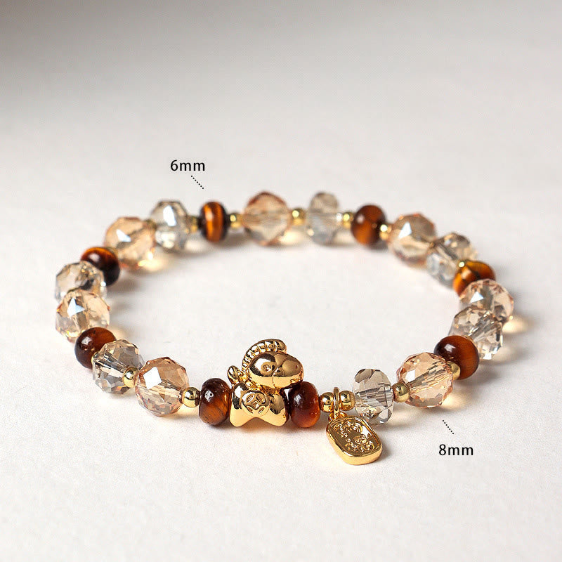 Buddha Stones Tiger Eye Ice Obsidian Pearl Year Of The Horse Lucky Fortune Prosperity Bracelet - Tiger Eye Glass(Wrist Circumference: 14-15cm) - image 13