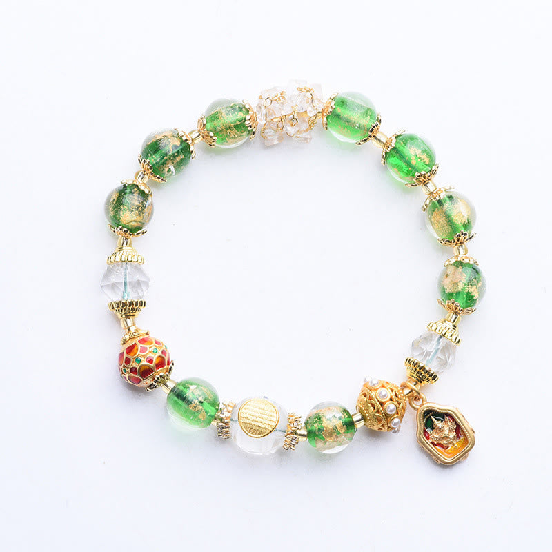 Buddha Stones Liuli Glass 925 Sterling Silver Copper Keep Away Evil Spirits Bracelet - image 9