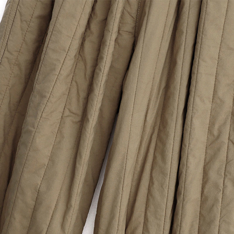 Buddha Stones Winter Plain Color Blocking Design Cotton Women's Harem Pants With Pockets - image 6