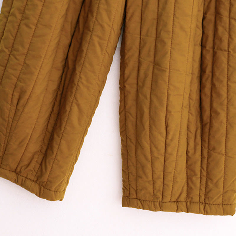 Buddha Stones Winter Plain Color Blocking Design Cotton Women's Harem Pants With Pockets - image 34