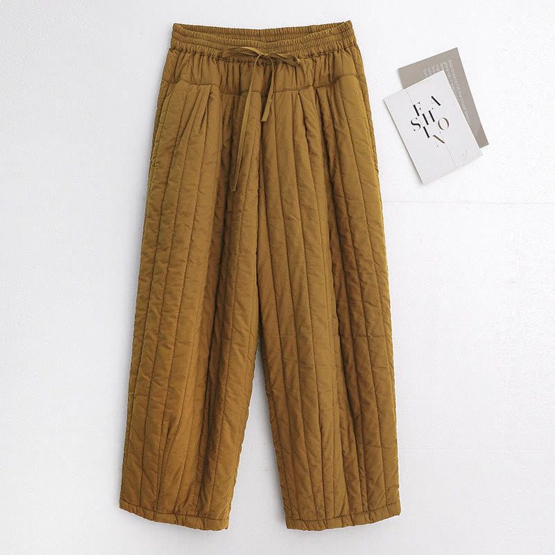 Buddha Stones Winter Plain Color Blocking Design Cotton Women's Harem Pants With Pockets - Goldenrod - US8-10,UK/AU12-14,EU40-42 (2XL) - image 28