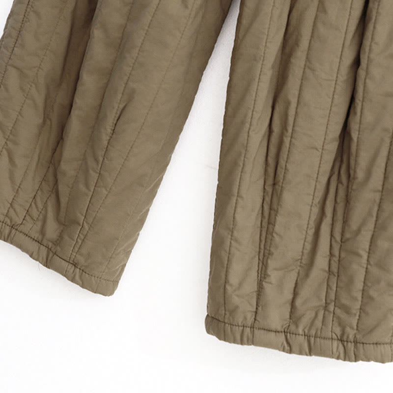 Buddha Stones Winter Plain Color Blocking Design Cotton Women's Harem Pants With Pockets - image 4
