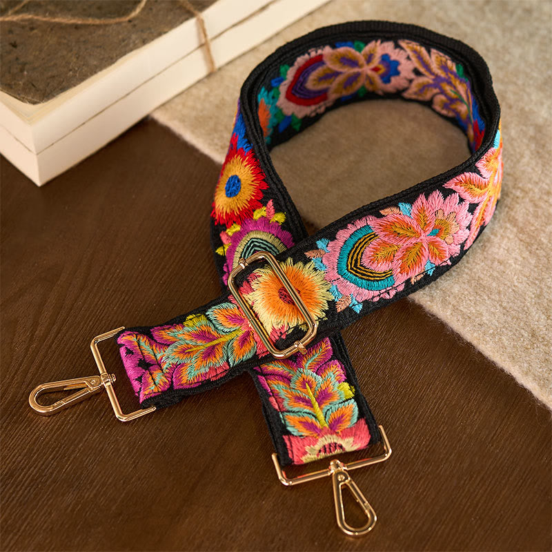 Buddha Stones Multicolor Sunflower Embroidery Adjustable Handbags Crossbody Shoulder Bag Straps - image 3