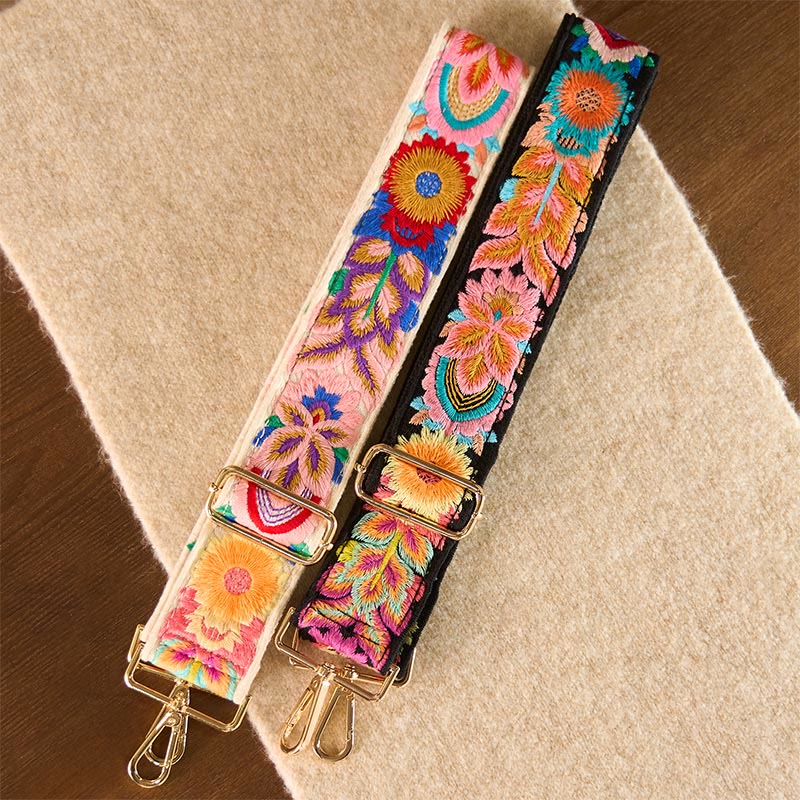 Buddha Stones Multicolor Sunflower Embroidery Adjustable Handbags Crossbody Shoulder Bag Straps - image 1