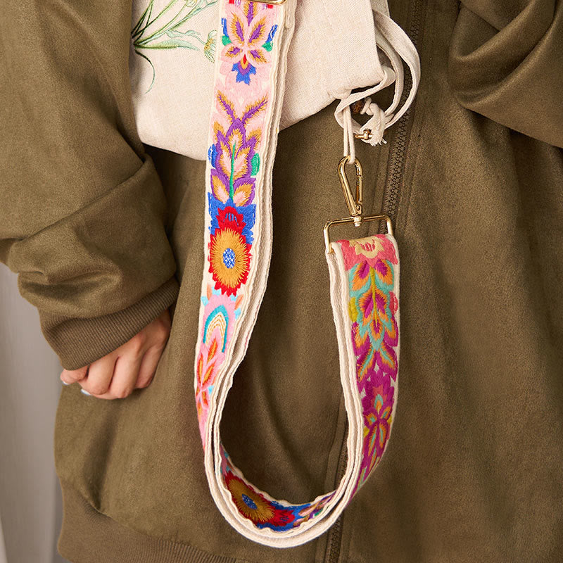 Buddha Stones Multicolor Sunflower Embroidery Adjustable Handbags Crossbody Shoulder Bag Straps - image 17