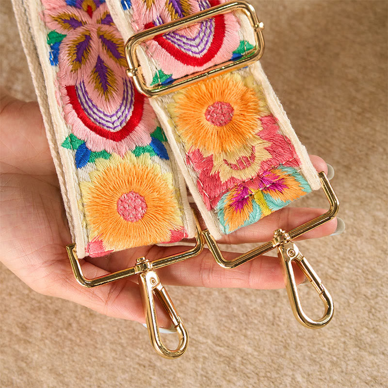 Buddha Stones Multicolor Sunflower Embroidery Adjustable Handbags Crossbody Shoulder Bag Straps - image 16