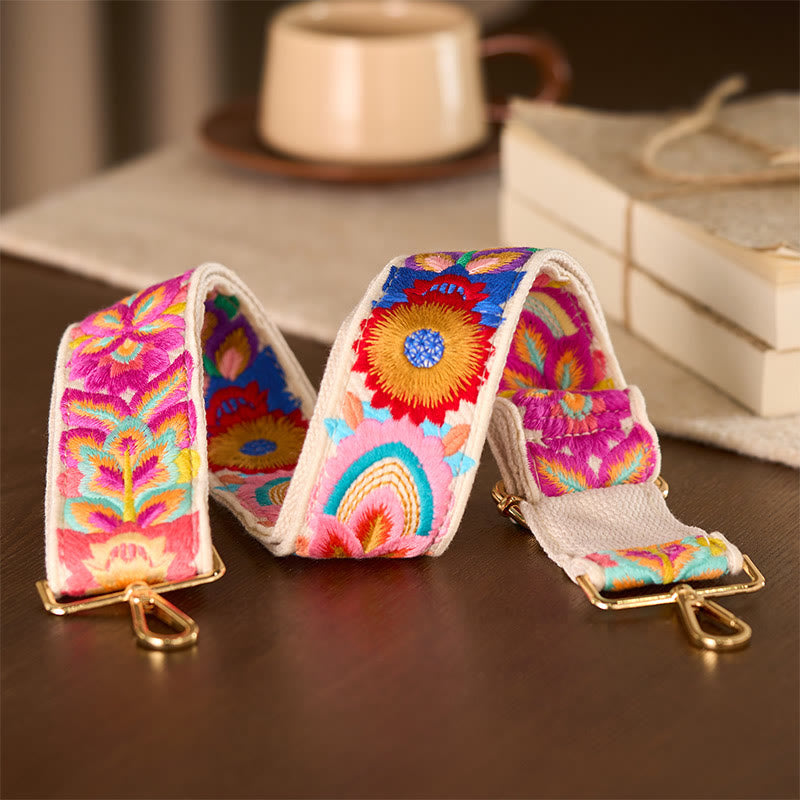Buddha Stones Multicolor Sunflower Embroidery Adjustable Handbags Crossbody Shoulder Bag Straps - image 14