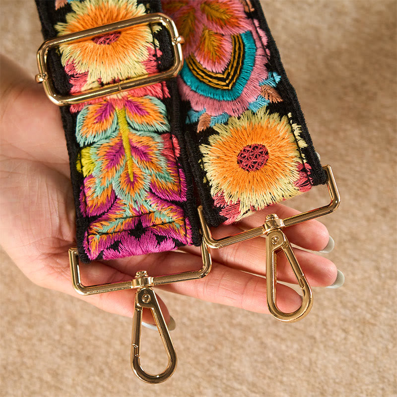 Buddha Stones Multicolor Sunflower Embroidery Adjustable Handbags Crossbody Shoulder Bag Straps - image 6