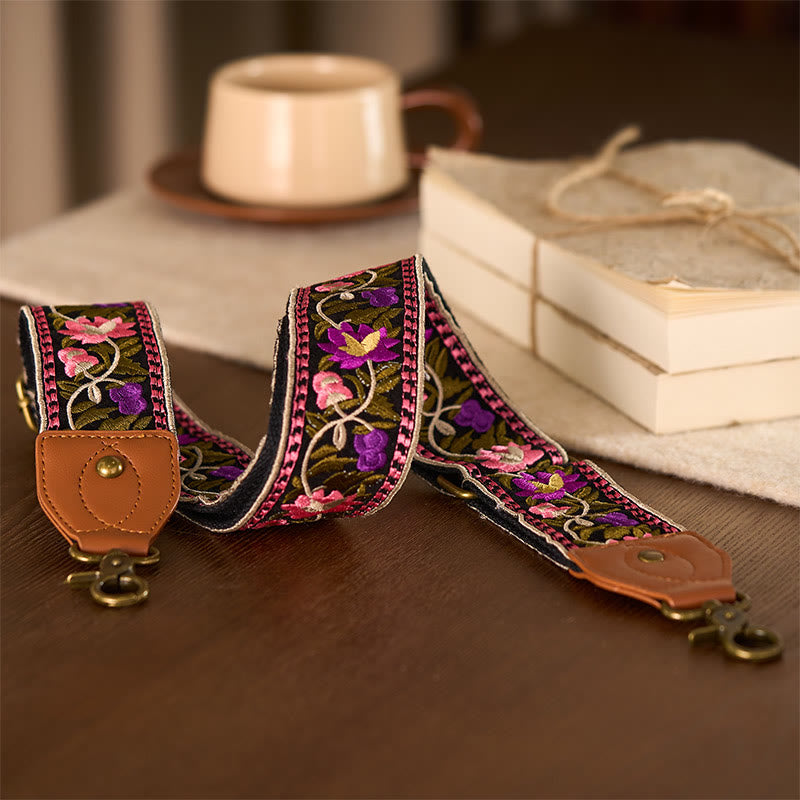 Buddha Stones Bohemian Flower Vine Geometric Embroidery Adjustable Handbags Crossbody Shoulder Bag Purse Straps Replacement - image 26