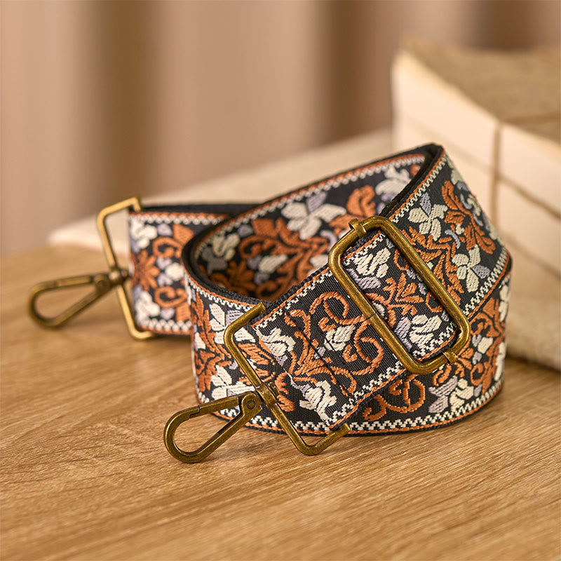 Buddha Stones Bohemian Brown Flower Vine Adjustable Handbags Crossbody Shoulder Bag Straps Replacement - image 3
