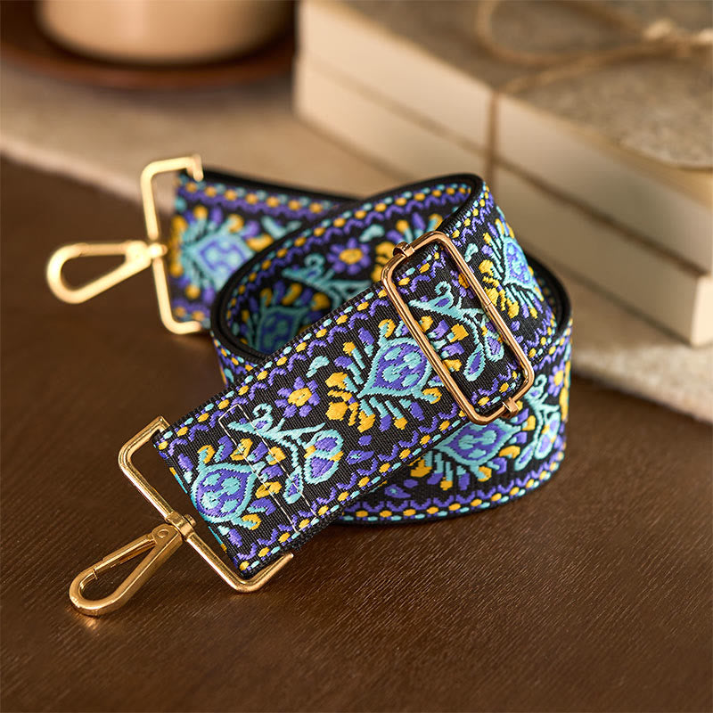 Buddha Stones Bohemian Flower Geometric Stripes Embroidery Adjustable Handbags Crossbody Shoulder Bag Purse Straps Replacement - image 4