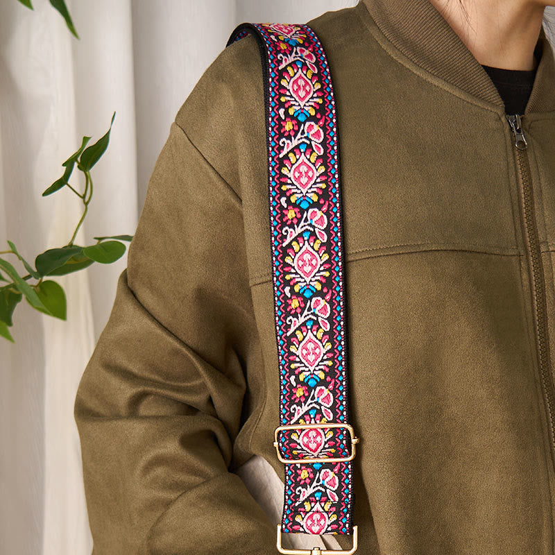 Buddha Stones Bohemian Flower Geometric Stripes Embroidery Adjustable Handbags Crossbody Shoulder Bag Purse Straps Replacement - image 15