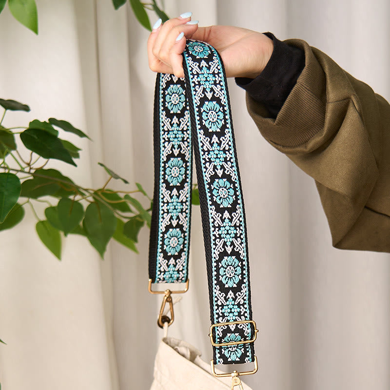 Buddha Stones Bohemian Round Flower Geometric Embroidery Adjustable Handbags Crossbody Shoulder Bag Purse Straps Replacement - image 2