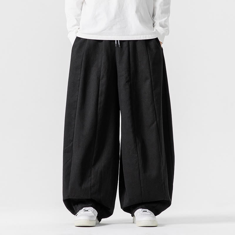 Buddha Stones Fall Solid Color Cotton Elastic Waist Men's Harem Pants With Pockets - Black - US/UK/AU46,EU56 (5XL) - image 39
