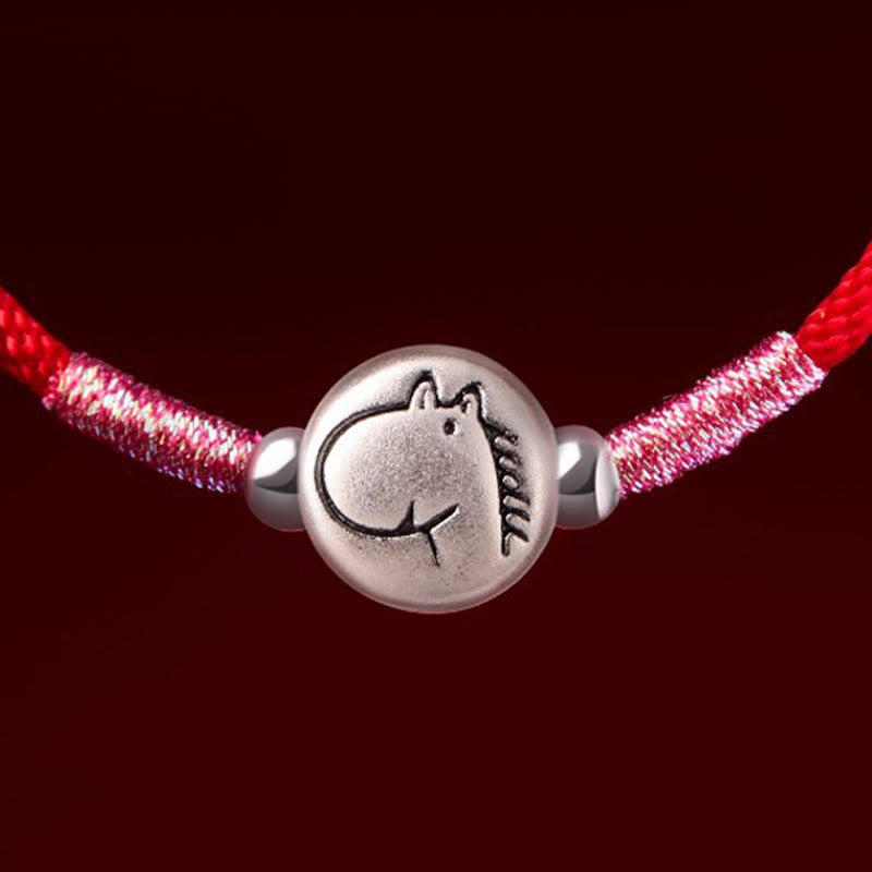 Buddha Stones Year of the Horse 999 Sterling Silver Red String Luck Bracelet - image 14