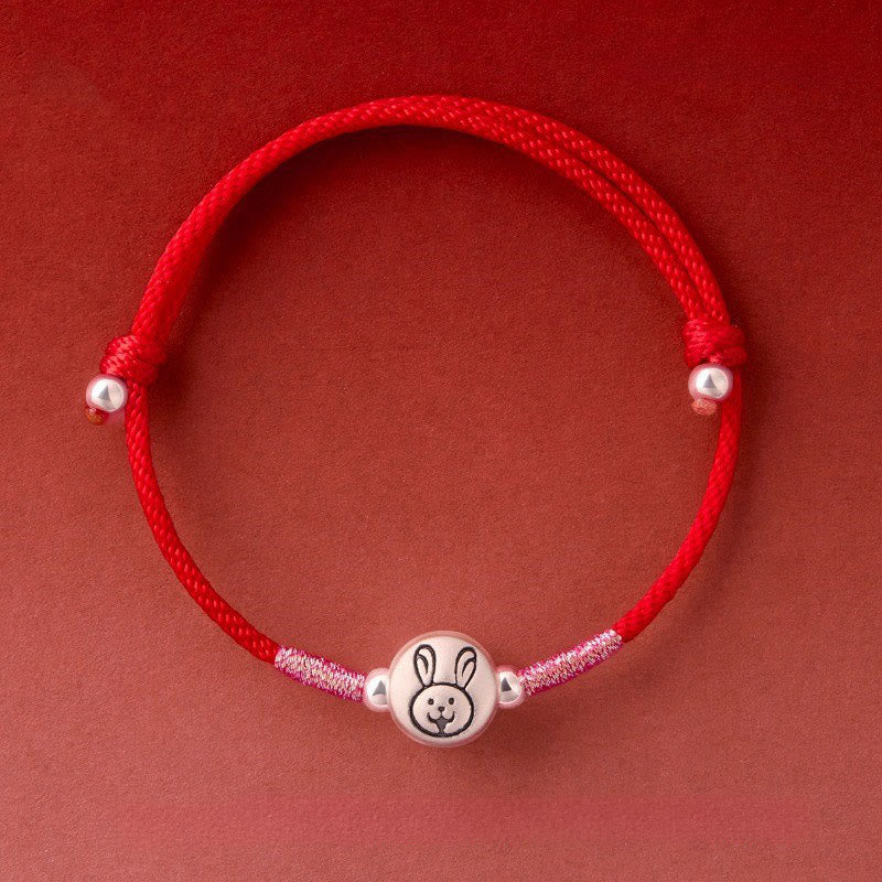 Buddha Stones Year of the Horse 999 Sterling Silver Red String Luck Bracelet - Rabbit Red String(Wrist Circumference: 14-18 cm) - image 23