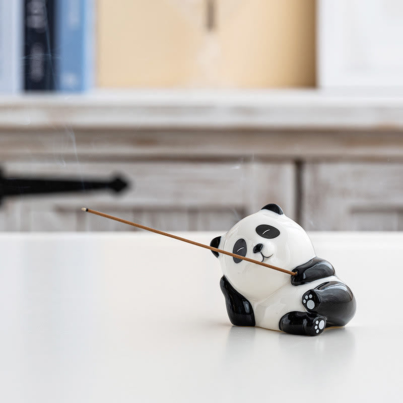Buddha Stones Panda Shape Home Decoration Incense Burner - Panda Squinting(8.5*6*7 cm) - image 8