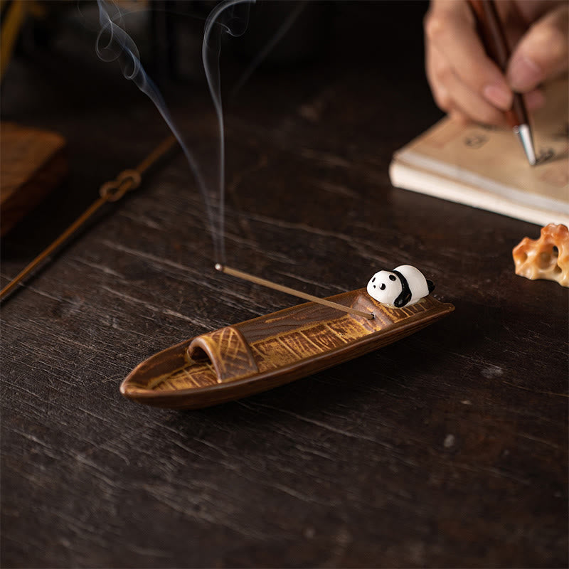 Buddha Stones Panda Home Decoration Incense Burner - image 1