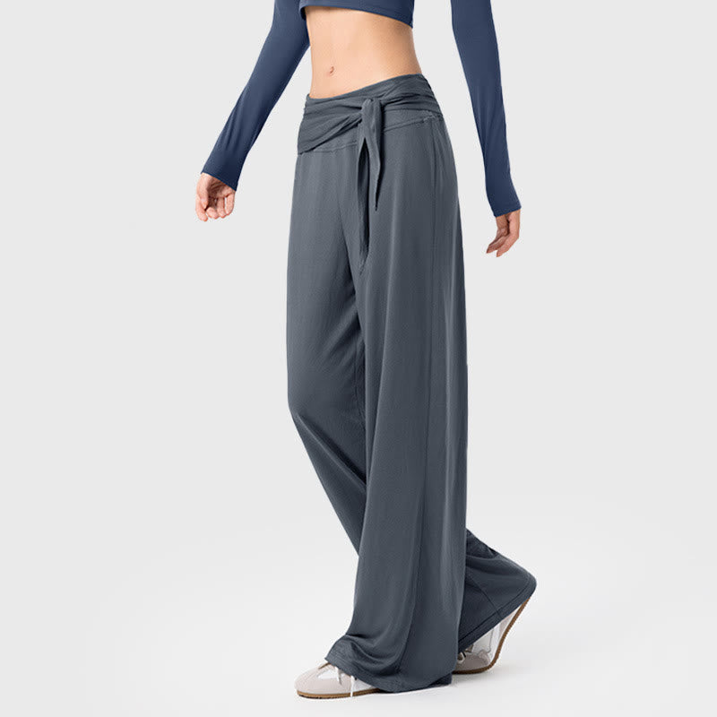 Buddha Stones Casual Lace-up Breathable Sports Women's Wide Leg Pants - Gray - US12,UK/AU16,EU44 (XL) - image 2