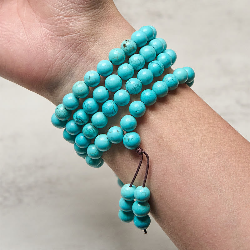 Buddha Stones 108 Beads Turquoise Wisdom Balance Mala - image 4