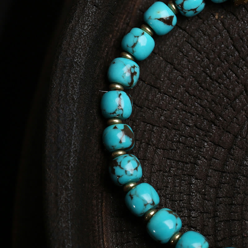 Buddha Stones Turquoise Fu Character Protection Bracelet - image 3
