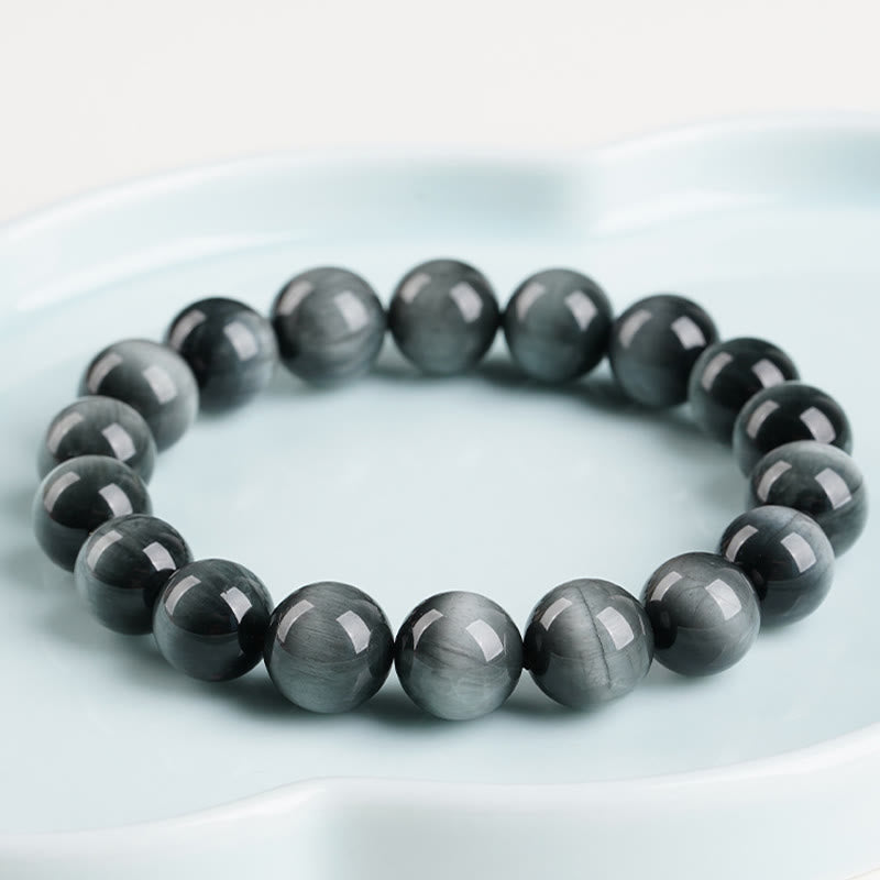 Buddha Stones Eagle's Eye Stone Positive Calm Beaded Bracelet - image 4