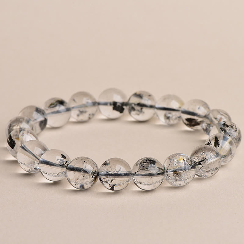 Buddha Stones Herkimer Diamond Protection Meditation Bracelet - 6A Grade Herkimer Diamond - 14-14.8mm - image 7