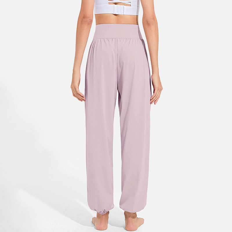 Buddha Stones Plain Drawstring Elastic Waist Design Women's Harem Pants Sports Yoga Sweatpants With Pockets - image 16